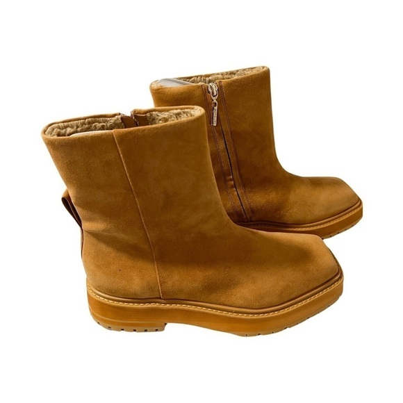 NEW LARROUDE Hailey Suede Leather Booties Tan Sz 10 - Picture 5 of 10